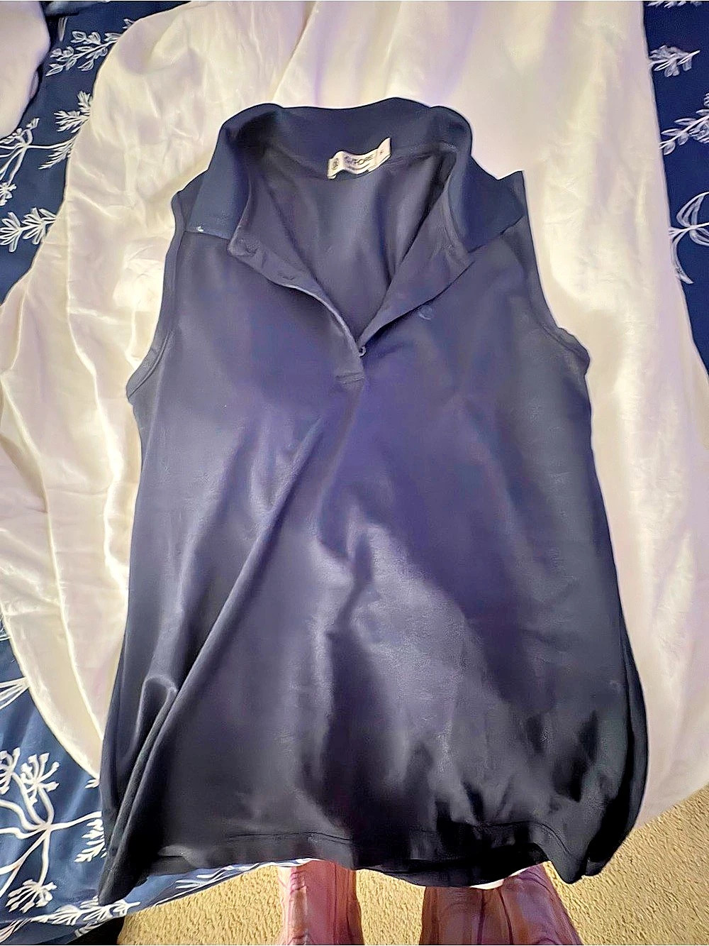 G/FORE Sleeveless Collared Blouse in Black Like New